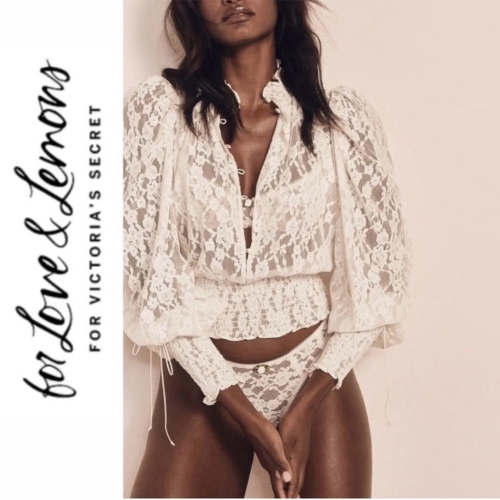 For Love And Lemons Violeta Lace Top Size XS Ivory White Festival Fairy NWOT